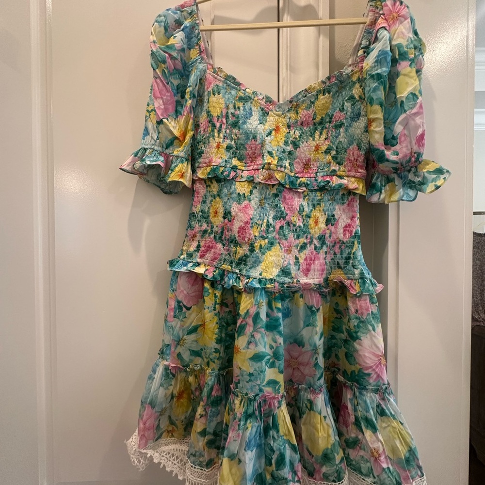HEMANT & Nandita Floral Puff Sleeve Dress
